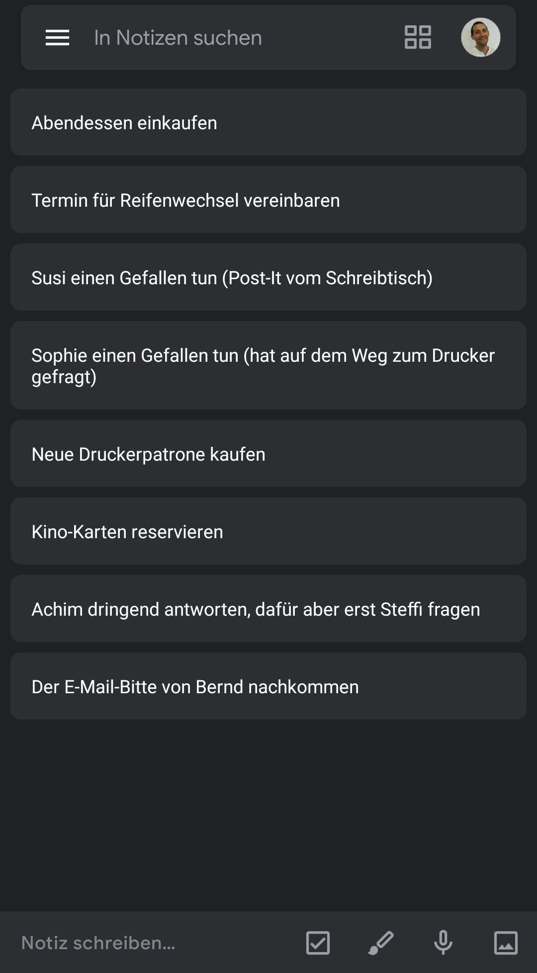 Schreibe alles in deine Inbox