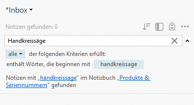 Suchfunktion von Evernote auf dem Desktop
