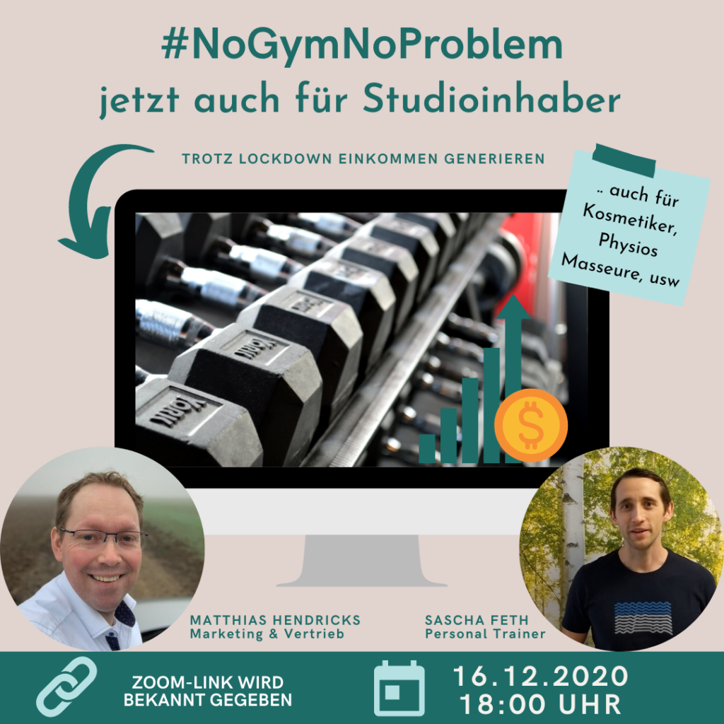 NoGymNoProblem - Webinar für Studioinhaber